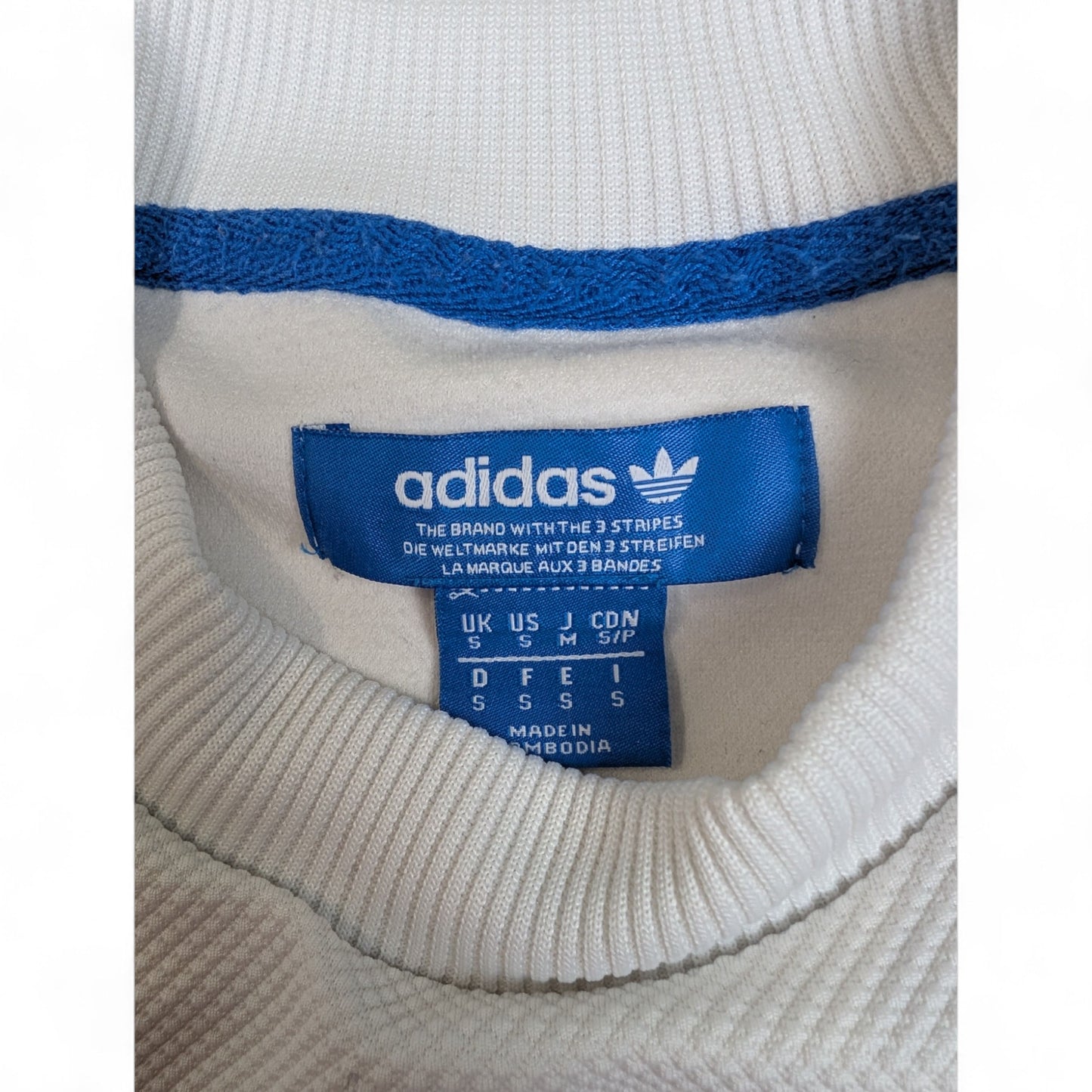Retro Adidas Sweatshirt mit Blauen Adidas Stripes S