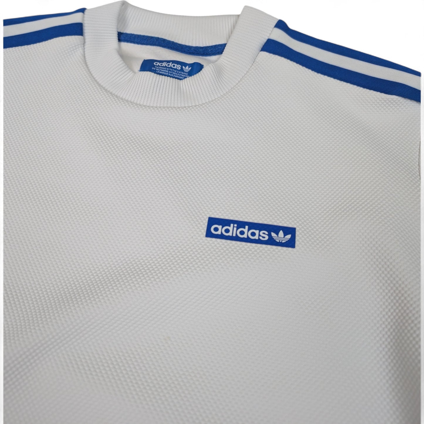 Retro Adidas Sweatshirt mit Blauen Adidas Stripes S