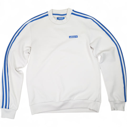 Retro Adidas Sweatshirt mit Blauen Adidas Stripes S